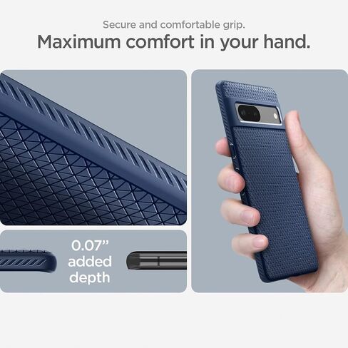 Spigen Liquid Air Case Compatible with Google Pixel 7, Thermoplastic Polyurethane |Shock-Absorbent| Wireless Charging Compatible - Matte Black in Saudi Arabia