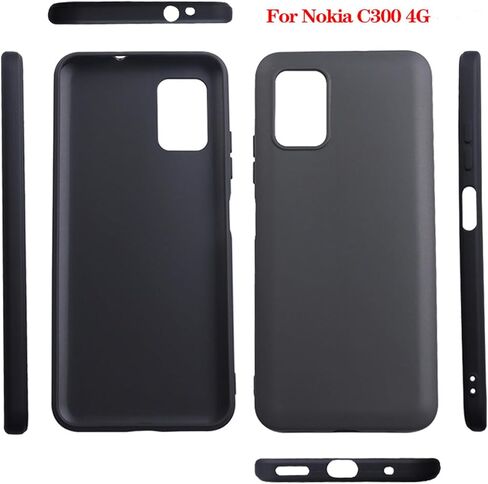 حافظة رفيعة لهاتف Nokia C300، مع عبوتين من واقي الشاشة عالي الدقة، وحافظة هاتف Nokia C300، غطاء حماية مطاطي ناعم ممتص للصدمات من مادة TPU المرنة لهاتف Nokia C300 N155DL in Kuwait