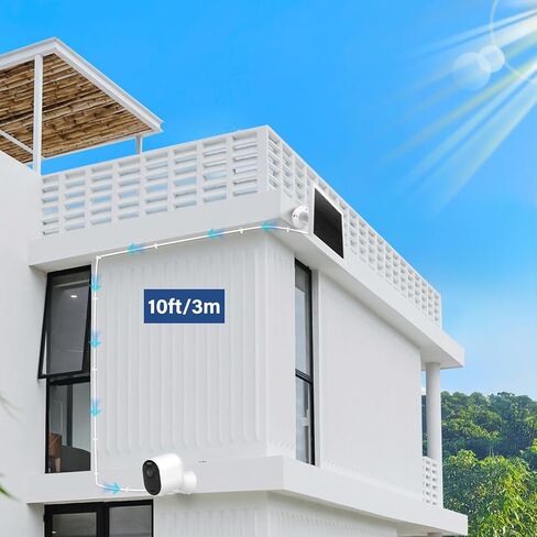 شاحن لوحة شمسية لكاميرا Arlo، متوافق مع كاميرات Pro 4، Arlo Pro 5S، Pro 3، Ultra 2 وUltra، كابل 10FT/3M، لوحة شمسية مقاومة للماء خارجية 5V 4W in Kuwait