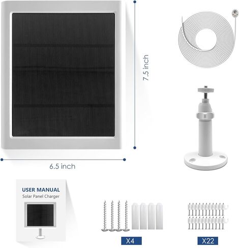 شاحن لوحة شمسية لكاميرا Arlo، متوافق مع كاميرات Pro 4، Arlo Pro 5S، Pro 3، Ultra 2 وUltra، كابل 10FT/3M، لوحة شمسية مقاومة للماء خارجية 5V 4W in Kuwait