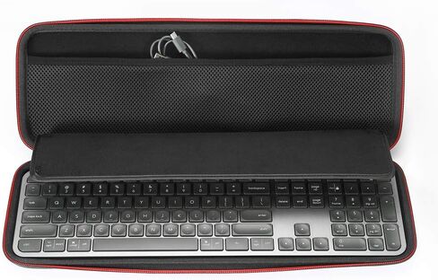 حافظة صلبة للوحة المفاتيح اللاسلكية المضيئة المتقدمة Logitech MX Keys، حقيبة تخزين للحمل - أسود (بطانة رمادية) in Saudi Arabia