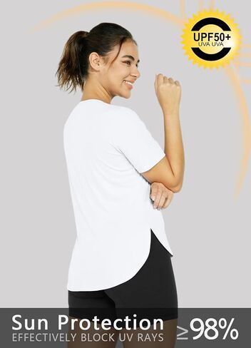 Women's Workout Tops Short Sleeve Shirts Sun Protection Shirt UV SPF UPF 50+ Hiking Running Quick Dry in Saudi Arabia