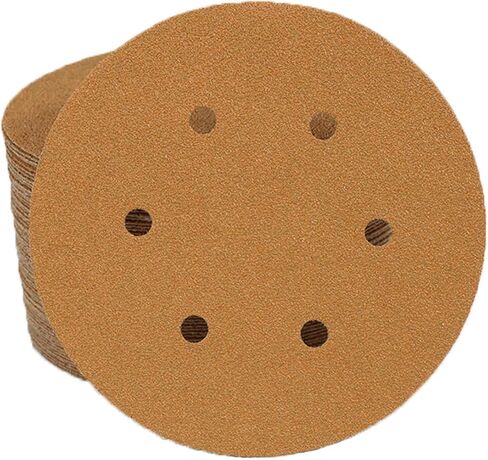 6 Inch Sanding Discs Hook and Loop 600 Grit, 6 Hole Sand Paper Disc for Random Orbital Sander, Gold Random Orbital Sandpaper Pads (50-Pack) in Saudi Arabia