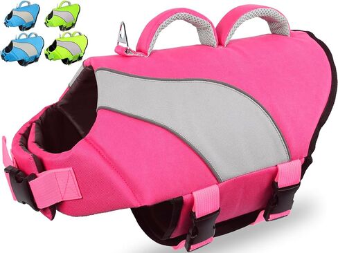 Fragralley Dog Life Jacket, Superior Buoyancy & Security Dog Life Vest for Swimming and Boating, Reflective Dog Life Preservers with Rescue Handle for Small Medium Large Dogs - XS (Single Handle) in Saudi Arabia