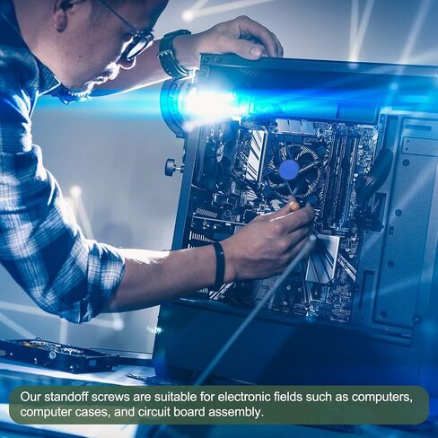25 قطعة من براغي M4 من YOKIVE، مواجهات PCB سداسية من النايلون مع تأثير عزل عالٍ، تحافظ على ثبات الارتفاع، رائعة للوحة الأم (أسود، 6 مم + 6 مم) in Saudi Arabia