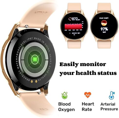Smart Watch for Women, 1.24 inch Touch Screen Smartwatch DIY Watch Face Waterproof Fitness Tracker with Heart Rate, SpO2 and Sleep Monitor-Call Receive/Dial Watch Compatible with iOS/Android in Saudi Arabia