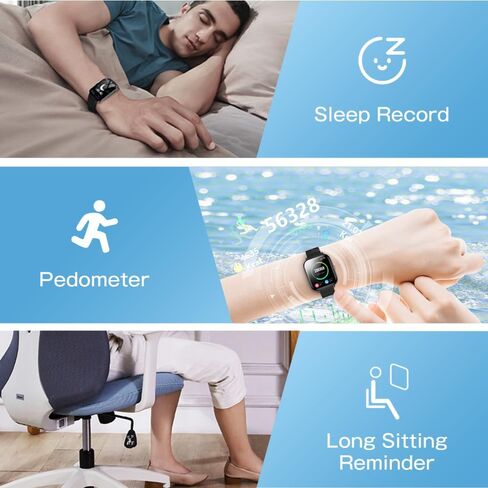 Smart Watch for Men Women, Fitness Tracker, Fitness Watch, 24 Sports Modes, IP68 Waterproof, iPhone/Android Compatible, Ultra-Thin, Long-Lasting Battery in Kuwait