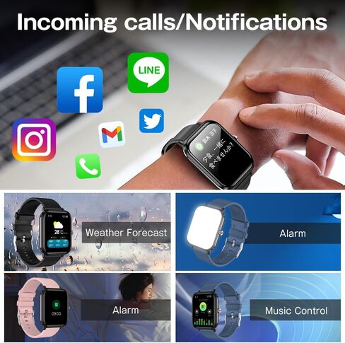 Smart Watch for Men Women, Fitness Tracker, Fitness Watch, 24 Sports Modes, IP68 Waterproof, iPhone/Android Compatible, Ultra-Thin, Long-Lasting Battery in Kuwait