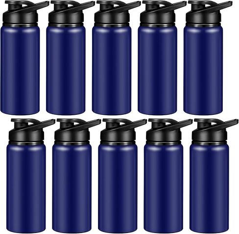 CHENGU 10 Pieces Water Bottle Bulk 20 oz Aluminum Reusable Bottles Lightweight Snap Lid Water Bottle Easy Carry Leak Proof Travel Bottles for Gym Sports Camping Hiking Fishing (Blue) in Saudi Arabia