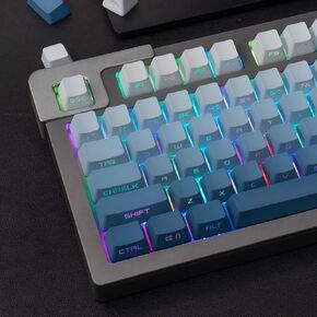 Sumgsn Gradient Cyan Keycaps PBT Double Shot Custom Keycaps Backlit OEM Profile 123 مفاتيح لتخطيط ANSI 61/87/104/108 Cherry MX Switches لوحة المفاتيح الميكانيكية
