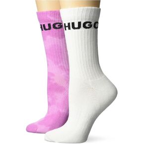 HUGO Men's 2-Pack Smudge Quarter Length Ribbed Socks