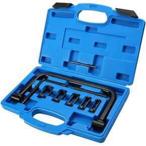 Renekton Solid Valve Spring Compressor, Auto Compression Clamp Tool Service Kit for Motorcycle, ATV, Car, Small Engine Vehicle Equipment, 10 Piece