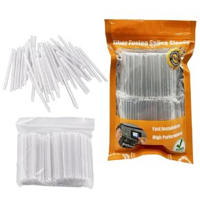 Ribbon Mass Fiber Optic Fusion Splice Protection Sleeve 40mm, Multiple Fiber Splice Protector for 1 up to 12 Fiber Ribbons,Pack of 100 Pcs - Clear Color