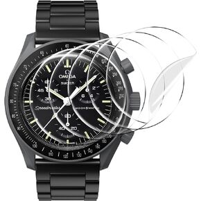 Stanchev Crystal Protector for Moonswatch,Soft TPU Anti-Scratch Screen Protector Compatible with Swatch Omega Moonwatch,HD Clear Screen Protector Cover for Omega x Swatch Moonswatch 5 Pack