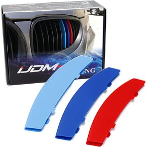iJDMTOY Exact Fit ///M-Colored Grille Insert Trims Compatible With BMW 2004-2010 E60 5 Series 525i 528i 530i 535i 540i 545i 550i M5 Front Center Kidney Grilles (11 Beams)
