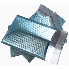 ProLine Matte Metallic Ice Blue Bubble Mailers 6.5x10 Inch Extra Wide Self Seal Padded Envelopes (10)