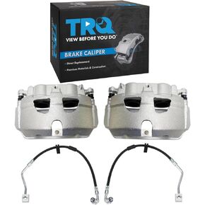 TRQ Front Brake Caliper Set Compatible with 08-18 Ford E-150 E-250 E-350 E-450 Super Duty