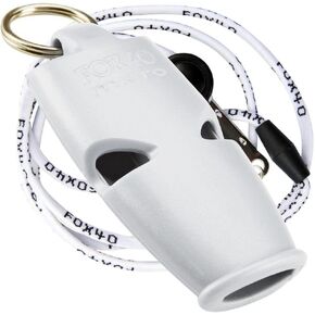 Fox 40 Micro Safety Whistle with Landyard, WHITE