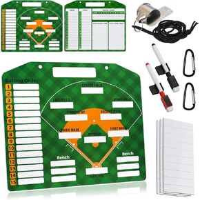 Desoto Tactical Magnetic Double-Sided Baseball Coaching Board Kit, Softball Lineup Board for Coach, Erases Easily Sturdy Durable Baseball Dugout Board