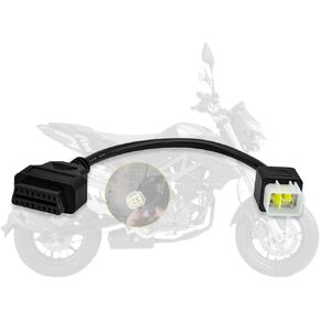 OBD Cable Fit for Delphi 6pin and fit for Benelli 6pin to 16pin Motorcycle Adapter, OBD2 Connector Compatible for Delphi/Bosch ECU Motorbike,Work with Obd1 to Obd2 Scanner Diagnostic Tool