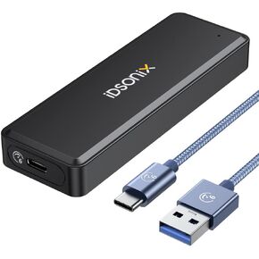 iDsonix Hard Drive Enclosure M.2 SATA USB C 3.1 Ultra Speed External HDD Caddy Tool-Free Design for UASP , SATA HDD/SSD Suitable for , Routers, PS4