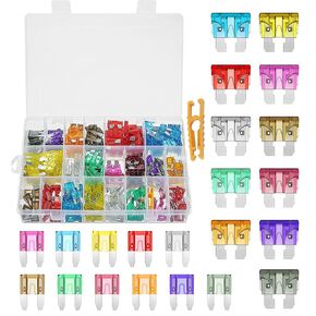 Car Fuses Assortment Kit 110PCS Auto Blade Fuse Replacement for RV Accessories, Marine, Camper, Travel Trailers, Boat (2A/5A/7.5A/10A/15A/ 20A/30A/40AMP/ATC/ATO)