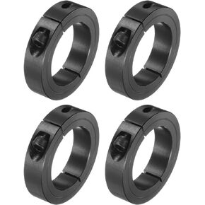 uxcell 4pcs Single Split Clamp-On Shaft Collar 2" Bore One-Piece Clamping Collar, 3" OD, 11/16" Thick, 45 Steel Axle Collar Clamp, Set Screw Style