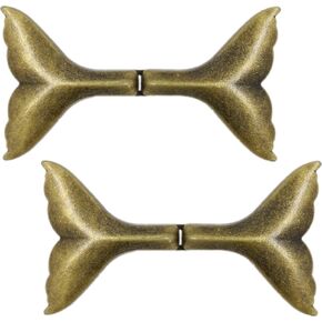 bezelry 3 Pairs Whale Tail Cape or Cloak Clasp Fasteners. 62mm x 35mm Fastened. Sew On Hooks and Eyes Cardigan Clip (Black Copper)