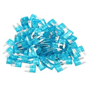 100 Pcs Mini 15AMP APM/ATM Universal Car Fuse Blade Style Fuses Short Circuit Protection - Automotive Car Boat Truck SUV RV - Plastic Metal Blue