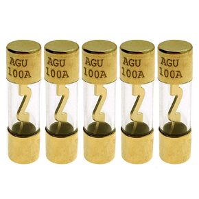 Yoiilnz(Pack of 5 Pcs) AGU 100A Gold Standard Glass Fuses 100Amp Car Stereo Fuses