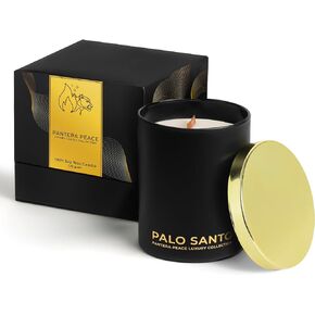 Palo Santo Candle, Wood Wick Candles That Crackle, Scented Candle for Large Room, 40 Plus Burn Time, Wooden Wick Candles, Luxury Candle, Meditation Prosperity Aromatherapy Soy Candle