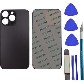 14 Pro Max Back Glass Replacement for iPhone 14 Pro Max Rear Back Glass Compatible with iPhone 14 Pro Max with Pre-Installed Adhesive + Reparing Toolkit(Space Black) in Kuwait