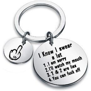 ENSIANTH Funny Sarcastic Gift I Know I Swear A lot Rude Gift Best Friend Birthday Gift