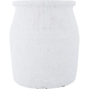 Creative Co-Op 7" H Decorative Coarse Terracotta Distressed Volcano Glaze (Each one Will Vary) Crock, Off-White