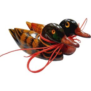 Feng Shui Pair Mandarin Ducks for Love & Fidelity Resin 3.15 inch / 8 CM Size Gift Red String X2