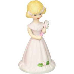 Enesco Growing Up Girls “Blonde Age 5" Porcelain Figurine, 4", Golden,pink