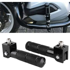 Motorcycle Foot Peg, 2pcs Aluminum Pedals Passenger Foot Pegs for Motorcycle Electric Car 8MM Universal 90 Degree Folding Support Rod Footrests Pedals (Black)