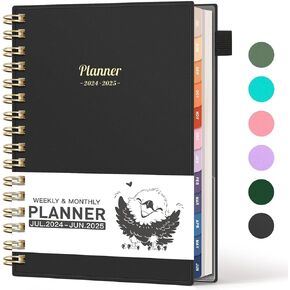 AHGXG Academic Planner 2024-2025, 2024-2025 Planner July 2024 - June 2025 Weekly and Monthly Planner 12 Months, Large A4 8.5"x11" Planner Calendar with Spiral Bound, Monthly Tab, Pocket - Lake Blue