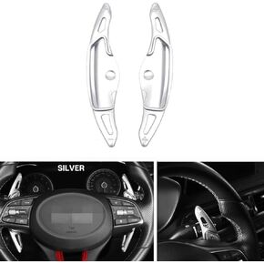 Aluminum Steering Wheel Larger Paddle Shifter Extension Cover Trim Compatible with Genesis G70 Accessories(Red Style)