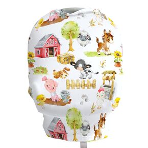 Baby Car Seat Cover - Breastfeeding Baby Nursing Cover Carseat Canopy - Multifunctional Stretchy Soft Baby Car Seat Cover for Girl and Boy - Gender Neutral