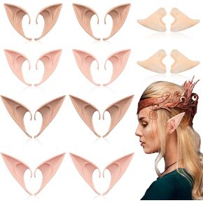 10 Pairs Elf Ears Light Color Skin Color Flesh Color Short Medium Long Style Cosplay Fairy Pixie Elf Ears Dress Up Costume Masquerade Accessories for Halloween Elven Vampire Fairy Ears