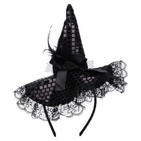 Beaupretty Womens Hats Halloween witch hat headband, Black Witch Headpice Halloween Hat Hairhoop for Cosplay Party Womens Headbands