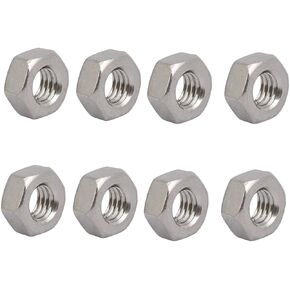 uxcell 8pcs M6 x 1mm Pitch Metric Thread 304 Stainless Steel Left Hand Hex Nuts
