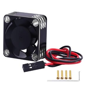 30mm RC Cooling Fan Kit Heatsink for 540 550 Brushed Brushless Motor ESC Aluminum Case (Black&Silver)