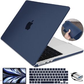 for MacBook Air 13.6 inch Case 2024 M3 A3113 M2 A2681 Cover, Lightweight Ultra-Thin Matte Hard Shell Case for Mac 13.6 M3 M2 Touch ID with Keyboard Skin Cover Screen Protector, Army Green