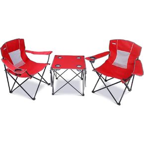 Camping Chairs Set with Table,Folding Lawn Mesh Chairs Portable Camp Table Outdoor Picnic Table and Chair Set for Hiking, Lawn, Travel in Kuwait