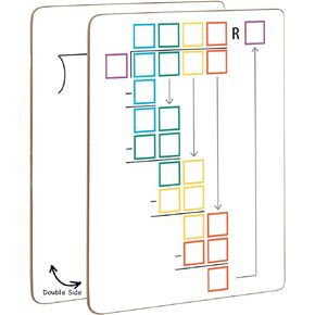 Dry Erase Division Chart White Board, 9" x 12" Double Side Table Math Manipulatives Lapboard for Kids Students Classroom Home