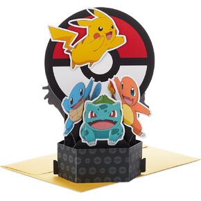 Hallmark Father's Day Pop Up or Birthday Card for Him (Pokemon) Paper Wonder 3D Card