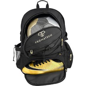 Sports Backpack, All-in-One Design for Size 5 Soccer Ball or Size 7 Basketball, Laptop-Ready, Cleat Storage, Hydration System, Quick Access Zipper - Ideal for Gym and Sports