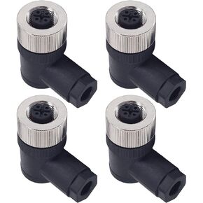 M12 4 Pin Male & Female Socket Panel Aviation Wire Connector,12mm Industrial Circular Connector,Outdoor Waterproof IP67,4 Sets